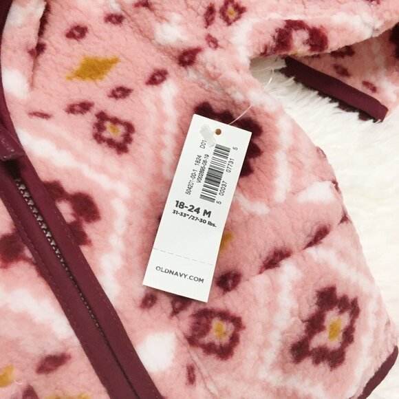 Patterned Sherpa Fleece Bear Zip Hoodie Sweater Petal Pusher 18 24 Months - Picture 3 of 10